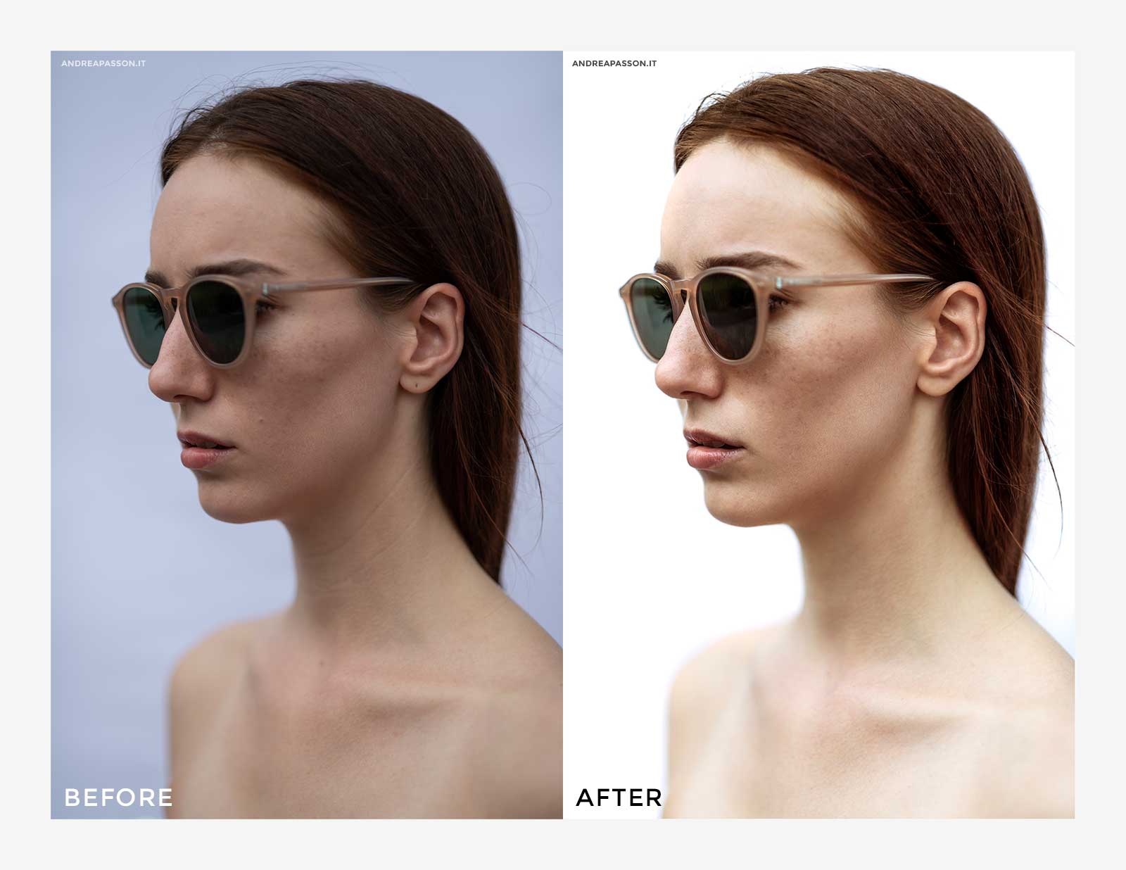 Before & After - Post Produzione Fotografica Professionale a Treviso - Eyewear Fashion